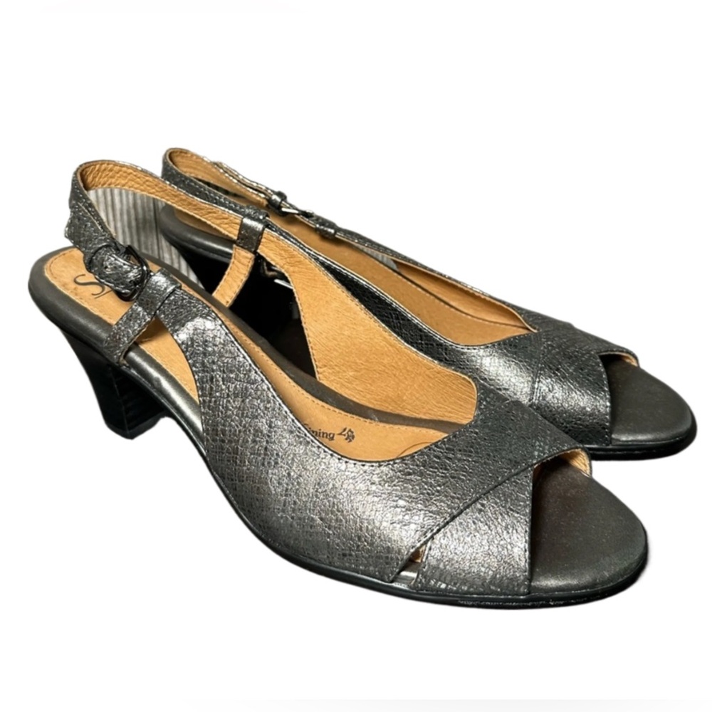 NWOB Söfft Pewter Slingback Heels Sz 11